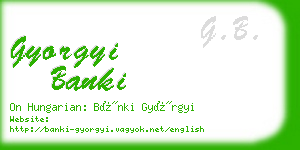 gyorgyi banki business card